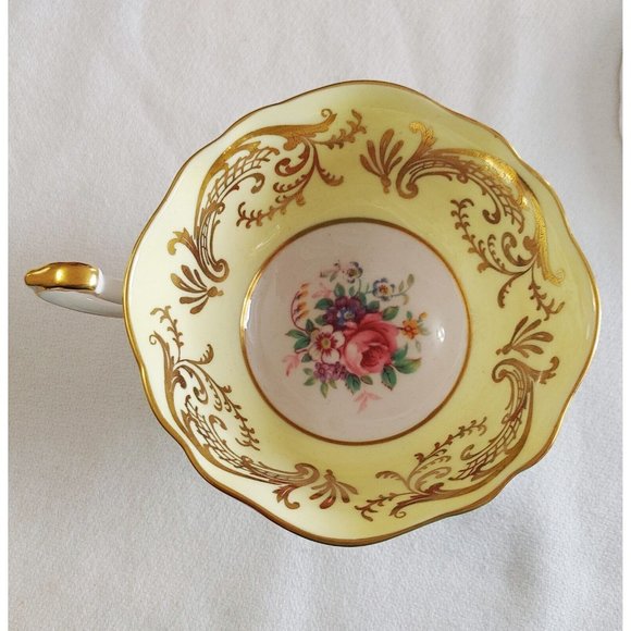 Paragon Vintage Double Warrant Yellow Floral Bone China Teacup And Saucer - Picture 6 of 11